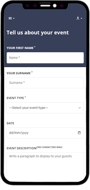 Mobile setup for digital guestbook application